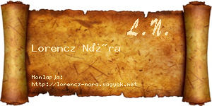 Lorencz Nóra névjegykártya